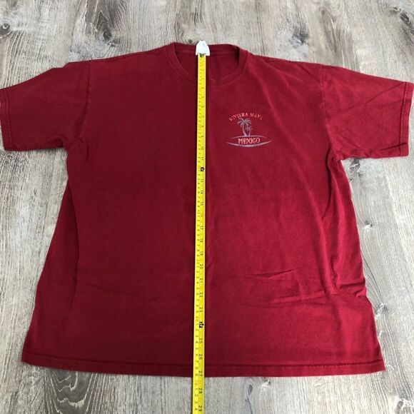 Vintage Y2K Riviera Maya Mexico Maroon Short Sleeve T Shirt Size XL Caribbean - Picture 7 of 8